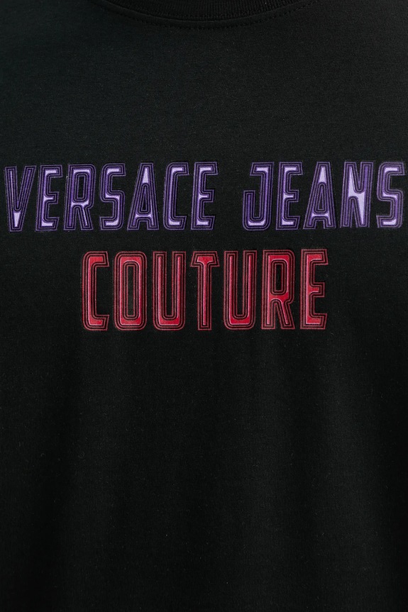 Pamučna majica Versace Jeans Couture 78GAHC02.CJ01C crna