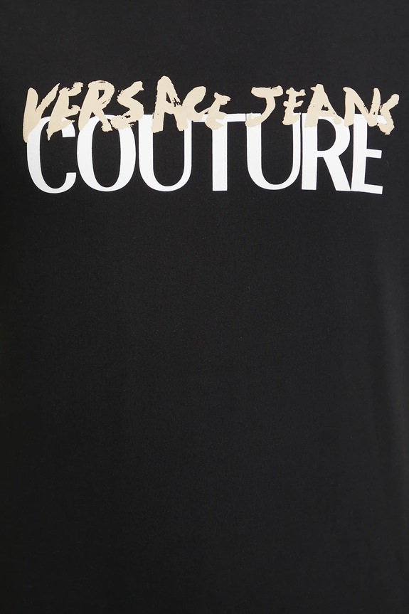 Versace Jeans Couture t-shirt bawełniany 78GAHE06.CJ00E czarny