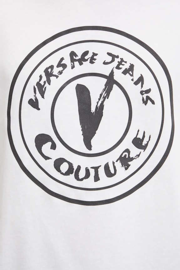 Versace Jeans Couture t-shirt bawełniany 78GAHE08.CJ00E biały
