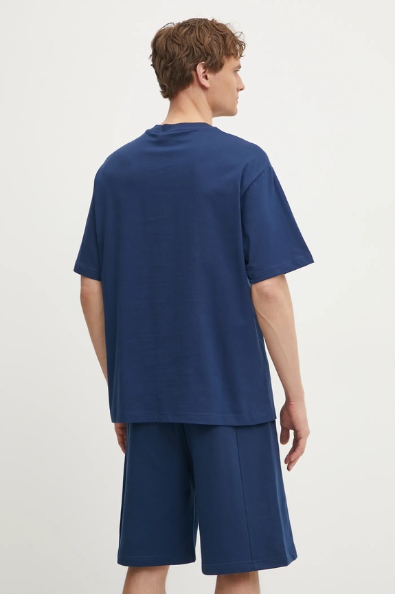 Oblečenie Bavlnené tričko Versace Jeans Couture 78GAHE08.CJ00E tmavomodrá