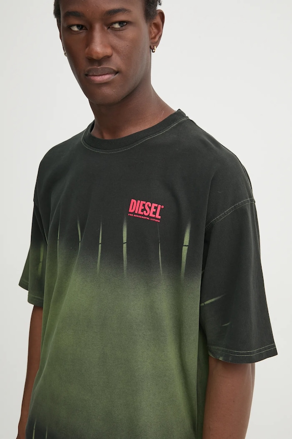 Bavlněné tričko Diesel T-BOXT-R3 T-SHIRT zelená A16121.0SLBQ
