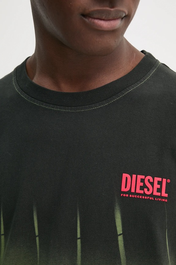 Bavlněné tričko Diesel T-BOXT-R3 T-SHIRT A16121.0SLBQ zelená