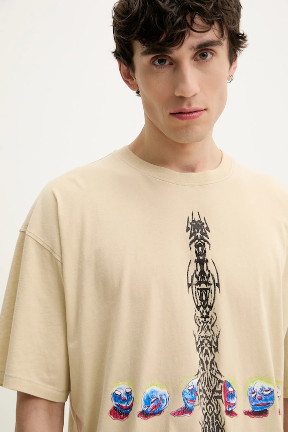 Bavlněné tričko Diesel T-BOXT-R4 T-SHIRT béžová A16208.0DRAM