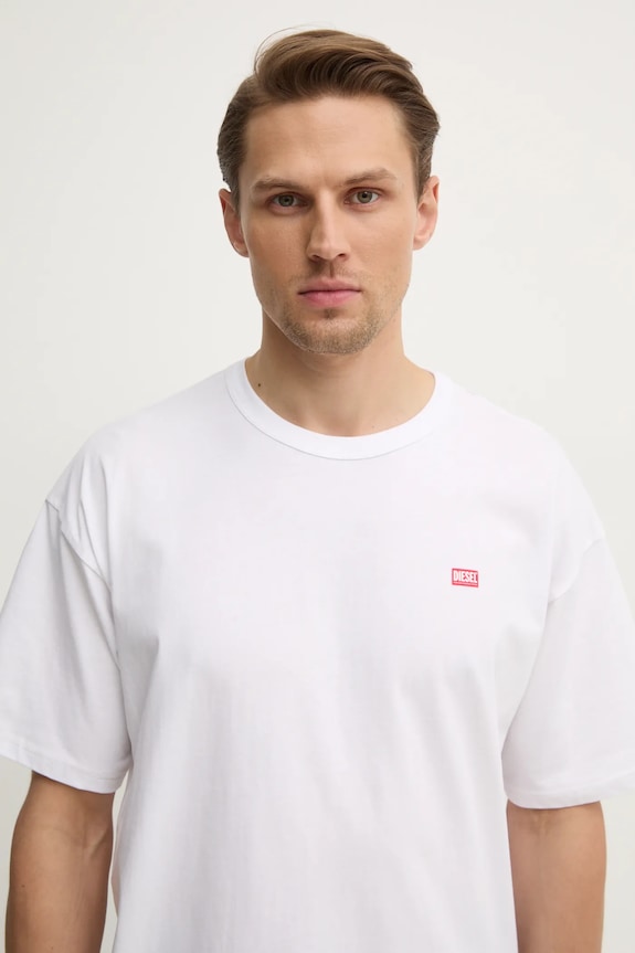 Diesel oversize tričko pánske bavlnené T-BOXT-R30 T-SHIRT biela A16400.0QIAM
