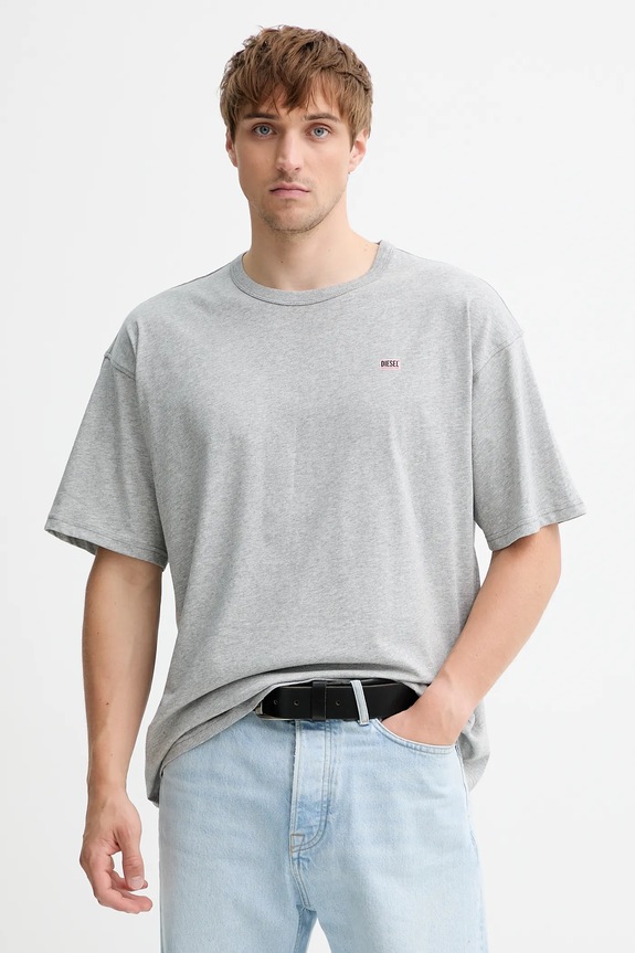 Diesel t-shirt oversize męski bawełniany T-BOXT-R30 T-SHIRT regular szary A16400.0QIAM