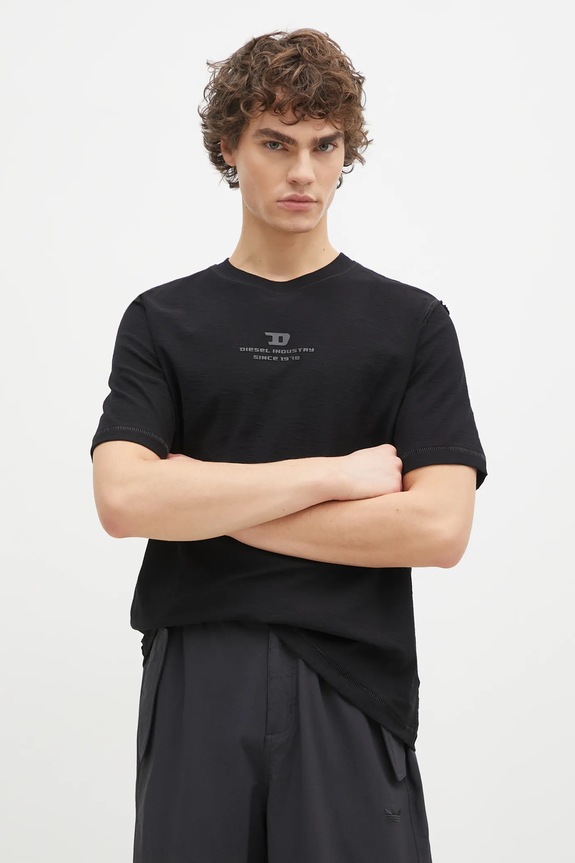 Diesel t-shirt T-ADJUST-R10 T-SHIRT bawełna czarny A16424.0QKAP