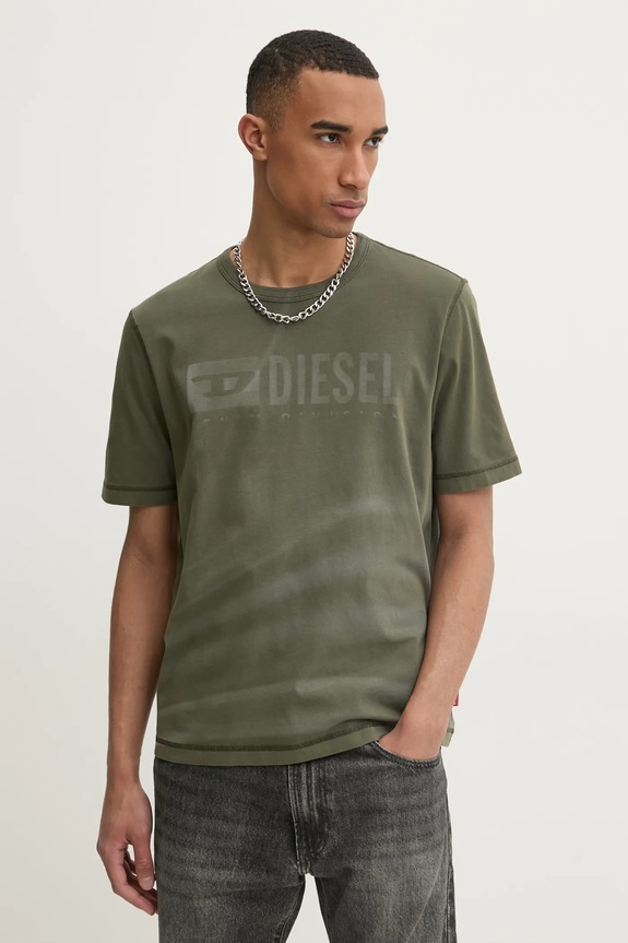 Μπλουζάκι Diesel T-ADJUST-R13 T-SHIRT πράσινο A16428.0LJBS