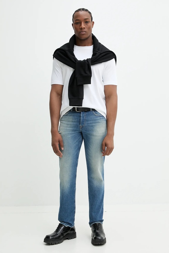 Pamučna majica Diesel T-MADJUST-R2 T-SHIRT A16432.0SKAF bijela SS25