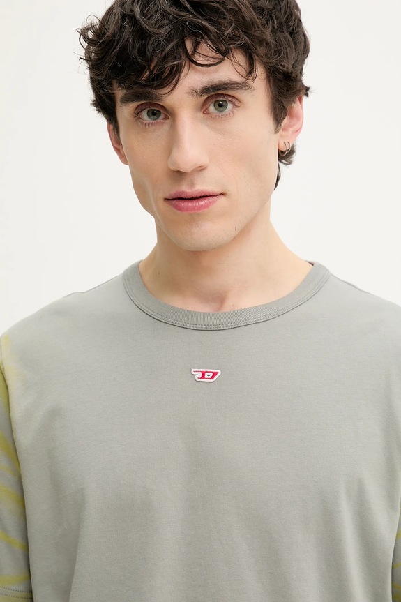 Βαμβακερό μπλουζάκι Diesel T-ADJUST-R23 T-SHIRT πράσινο A16614.0QLAA