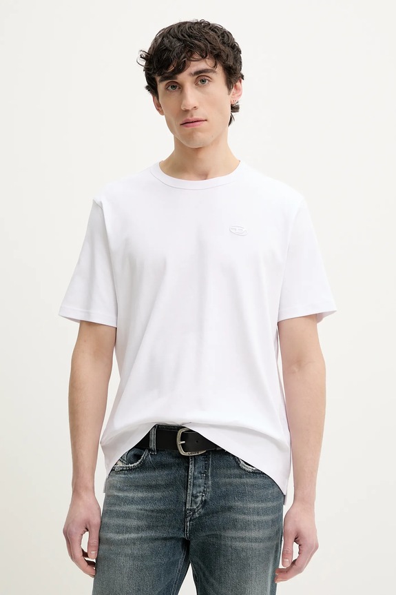 Тениска Diesel T-ADJUST-SLITS-R17 T-SHIRT стандартна бял A16672.0AIJU