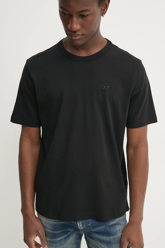 Kratka majica Diesel T-ADJUST-SLITS-R17 T-SHIRT črna A16672.0AIJU