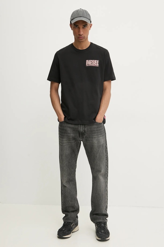 Tričko Diesel T-ADJUST-R19 T-SHIRT A17257.0AGRI černá SS25