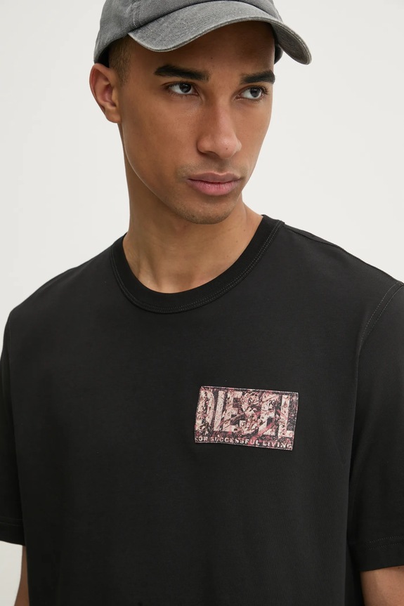 Tričko Diesel T-ADJUST-R19 T-SHIRT černá A17257.0AGRI