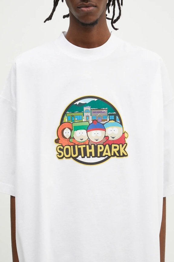 VETEMENTS tricou din bumbac Southpark Oversized alb UA66TR610W