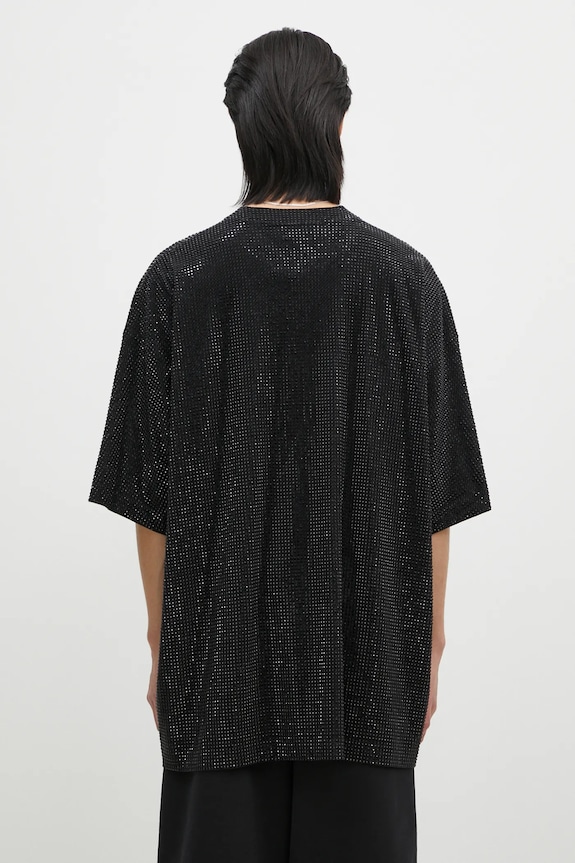 Одежда Хлопковая футболка VETEMENTS Iced-Out Oversized UA66TR900B чёрный