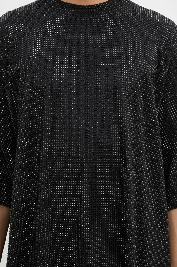 Хлопковая футболка VETEMENTS Iced-Out Oversized чёрный UA66TR900B