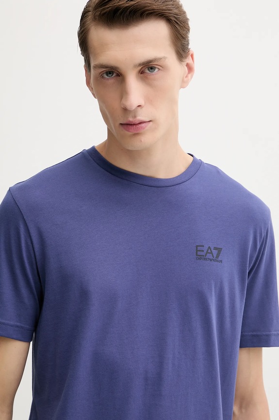Βαμβακερό μπλουζάκι EA7 Emporio Armani μωβ AF10375.7M000567