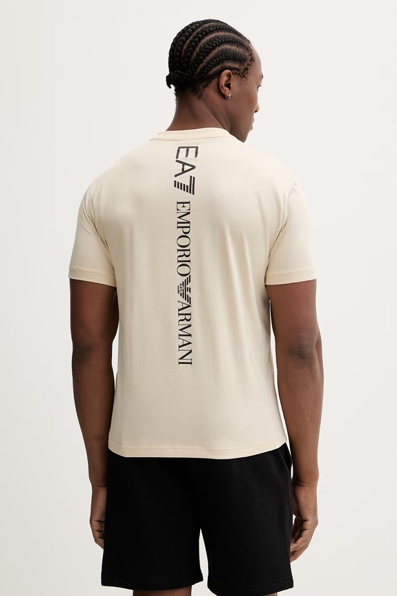 Oblečení Bavlněné tričko EA7 Emporio Armani AF10375.7M000567 béžová