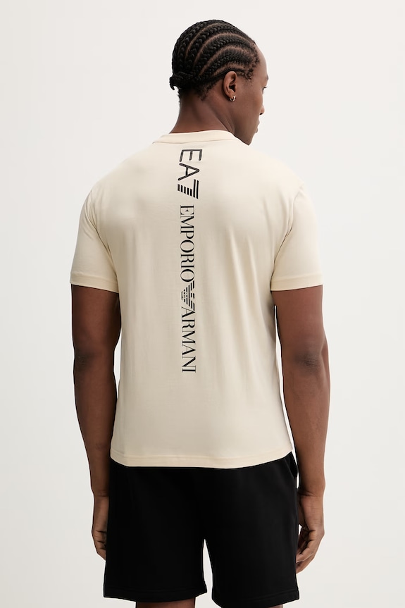 Oblečení Bavlněné tričko EA7 Emporio Armani AF10375.7M000567 béžová