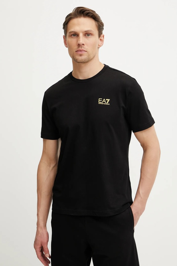 Βαμβακερό μπλουζάκι EA7 Emporio Armani βαμβάκι μαύρο AF10375.7M000567