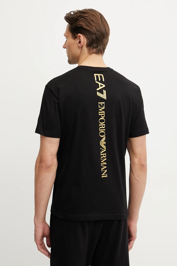 Ρούχα Βαμβακερό μπλουζάκι EA7 Emporio Armani AF10375.7M000567 μαύρο