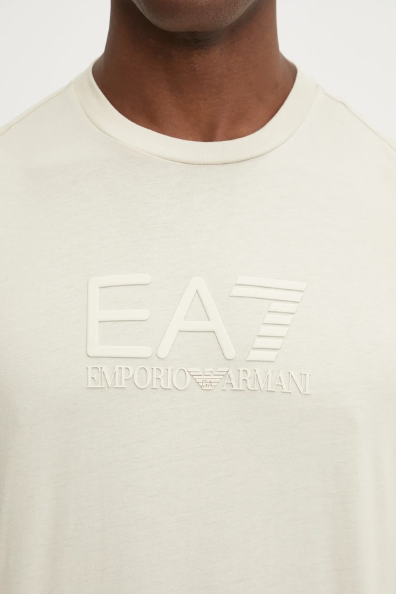 EA7 Emporio Armani t-shirt bawełniany AF10375.7M000224 beżowy