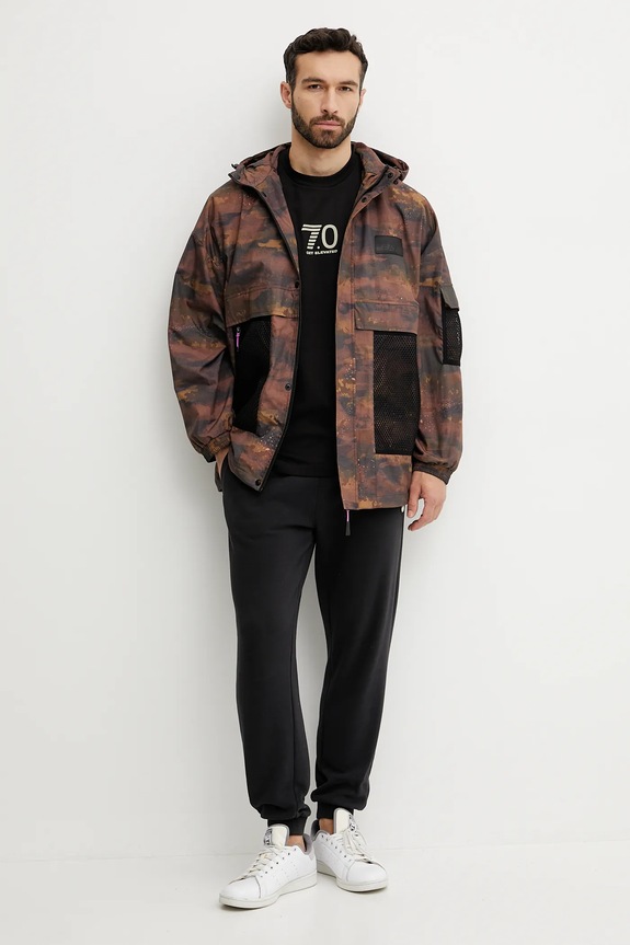 EA7 Emporio Armani pamut póló AF12957.7X000082 fekete SS25