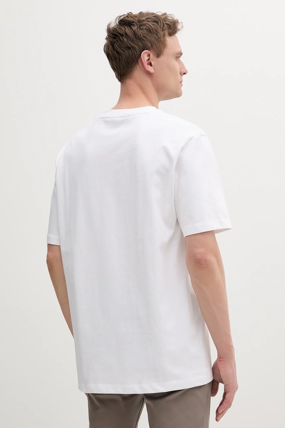 Oblačila Bombažna kratka majica Lindbergh 30.400120B.WHITE bela