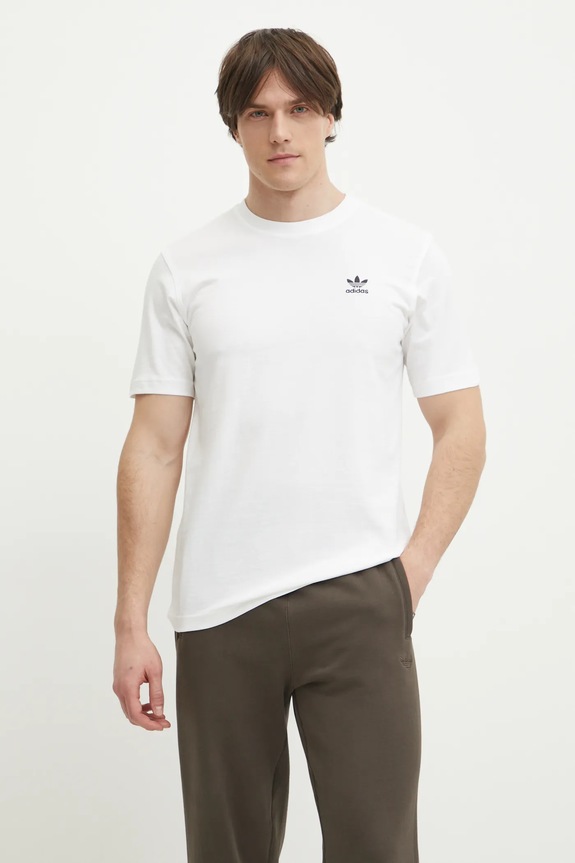 Bavlnené tričko adidas Originals Trefoil jednofarebný biela JI8544
