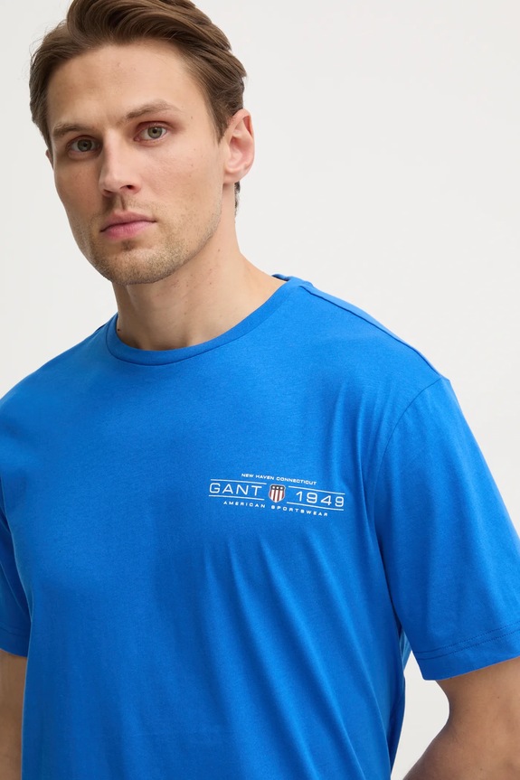 Odzież Gant t-shirt bawełniany 2044017 fioletowy