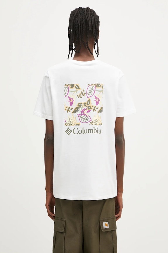Odzież Columbia t-shirt bawełniany North Cascades 1834041. biały