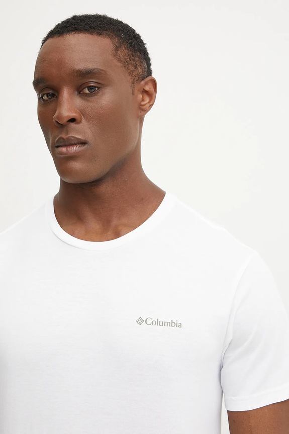 Columbia t-shirt bawełniany North Cascades biały 1834041.