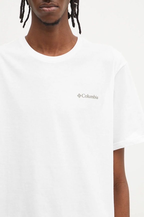 Columbia t-shirt bawełniany North Cascades biały 1834041.
