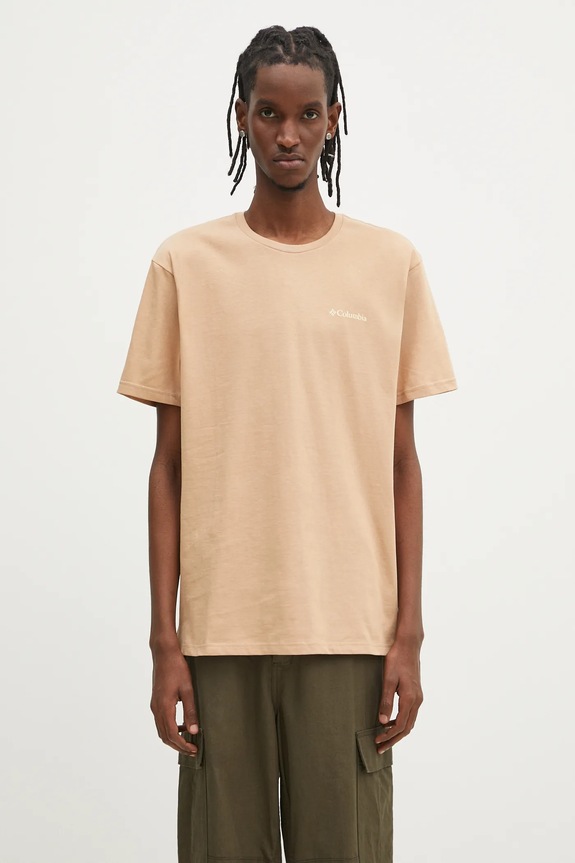 Clothing Columbia cotton t-shirt North Cascades 1834041. brown