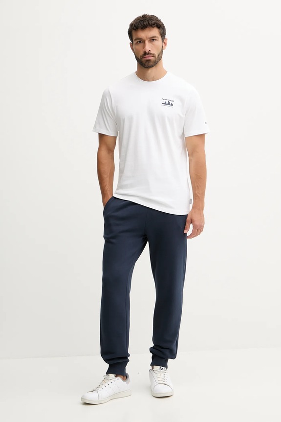 Columbia cotton t-shirt Explorers Canyon 2036451. white AW25