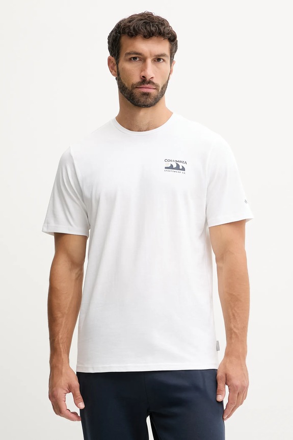 Clothing Columbia cotton t-shirt Explorers Canyon 2036451. white