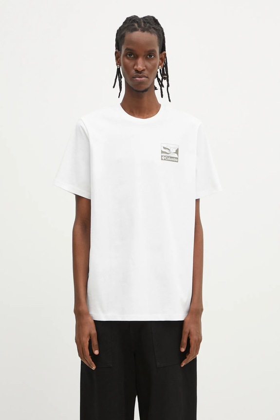 Columbia cotton t-shirt Explorers Canyon regular white 2036451.