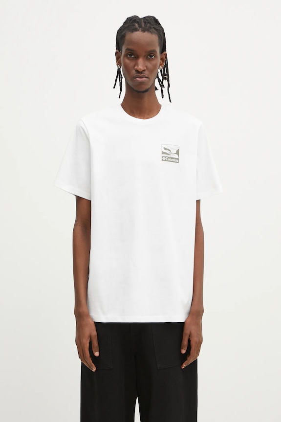 Columbia cotton t-shirt Explorers Canyon regular white 2036451.