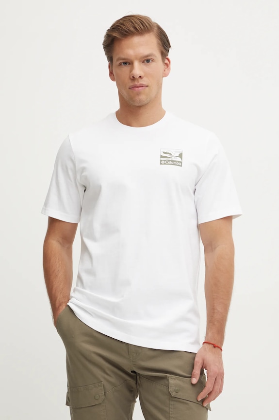 Abbigliamento Columbia t-shirt in cotone Explorers Canyon 2036451. bianco