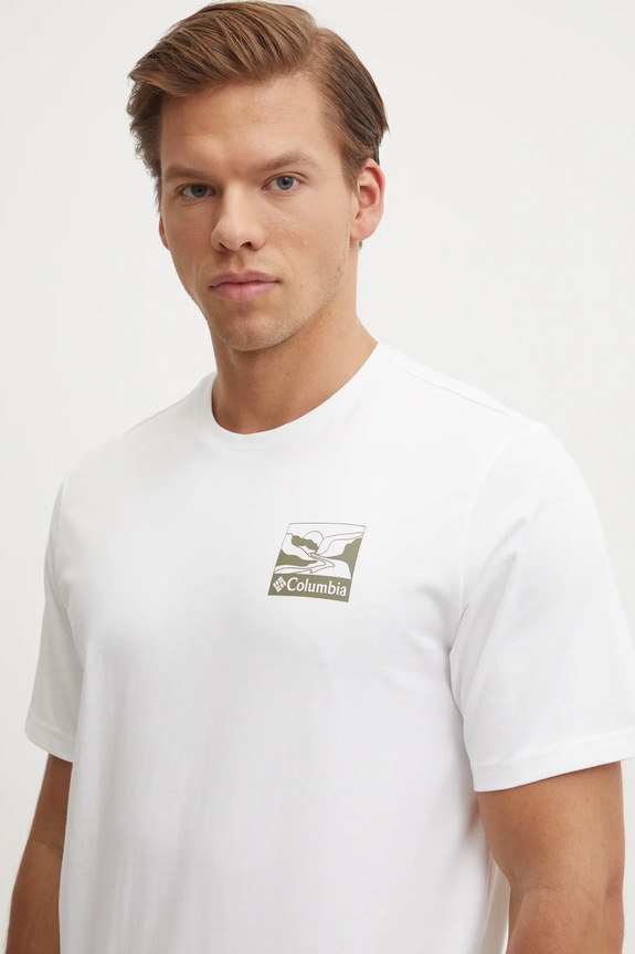 Columbia t-shirt in cotone Explorers Canyon bianco 2036451.