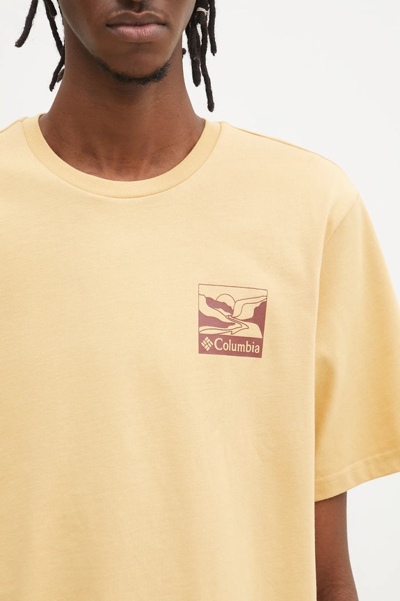 Columbia t-shirt in cotone Explorers Canyon giallo 2036451.