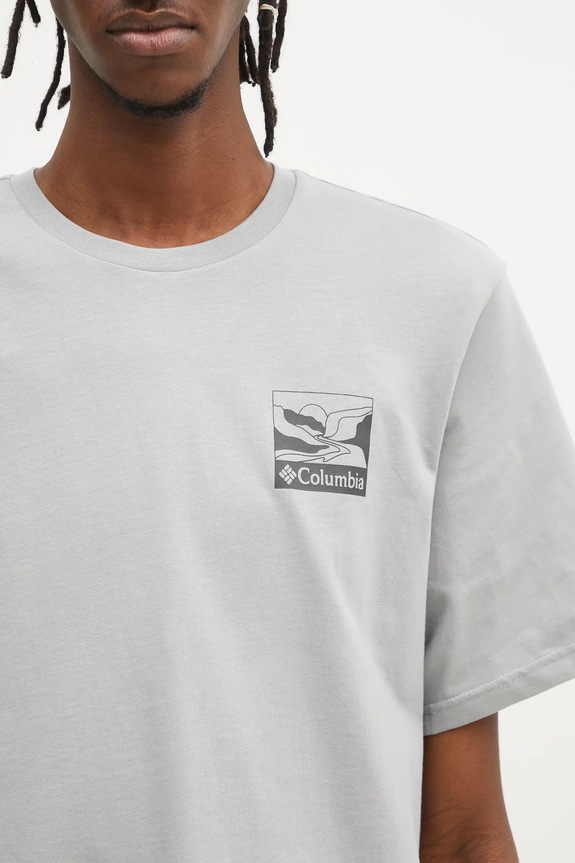 Columbia t-shirt in cotone Explorers Canyon grigio 2036451.