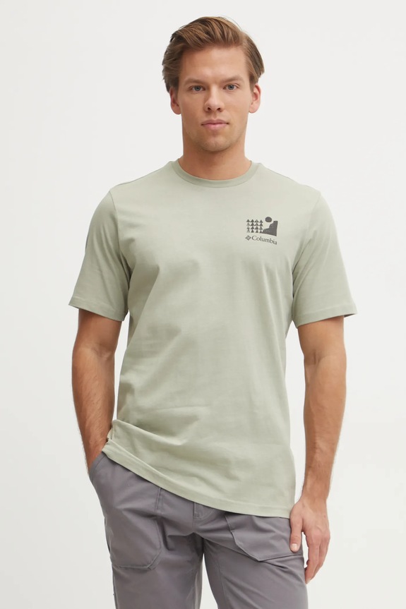Odzież Columbia t-shirt bawełniany Explorers Canyon 2036451. zielony