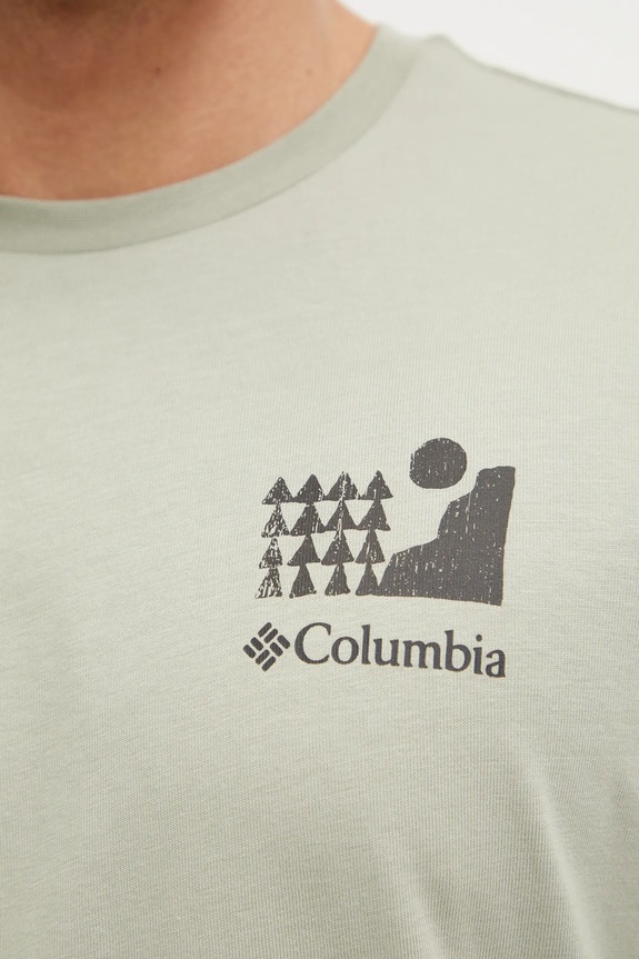 Columbia t-shirt bawełniany Explorers Canyon 2036451. zielony