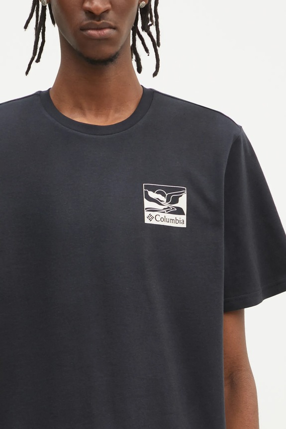 Columbia t-shirt in cotone Explorers Canyon nero 2036451.
