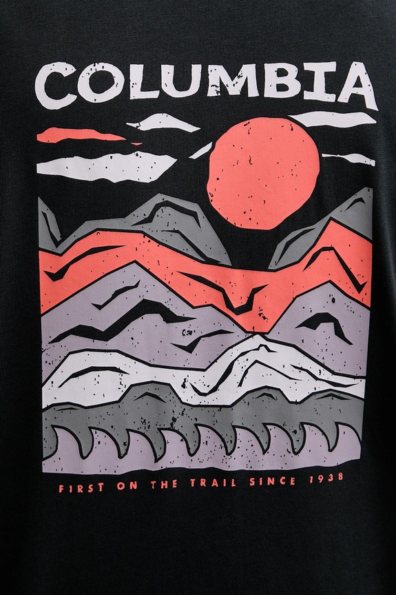 Βαμβακερό μπλουζάκι Columbia Explorers Canyon 2036451. μαύρο
