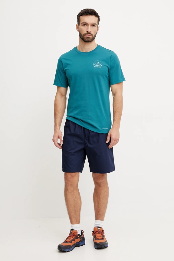 Columbia t-shirt sportowy Tunnel Valley 2119563 turkusowy SS25