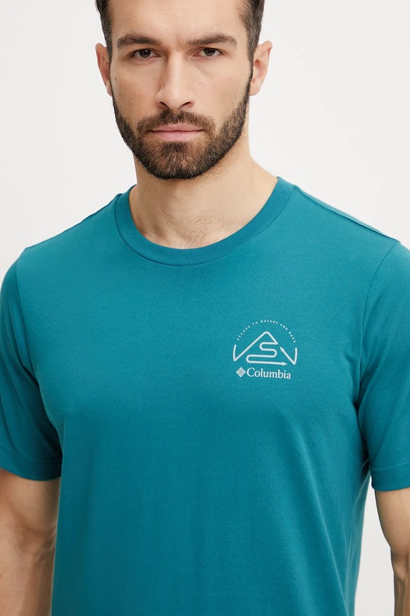 Columbia t-shirt sportowy Tunnel Valley turkusowy 2119563