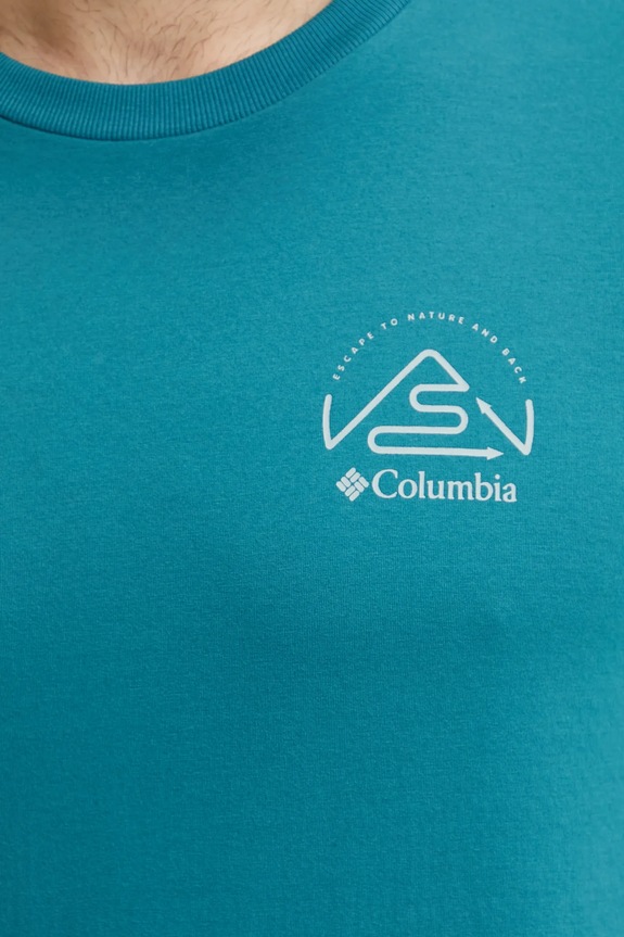 Columbia t-shirt sportowy Tunnel Valley 2119563 turkusowy