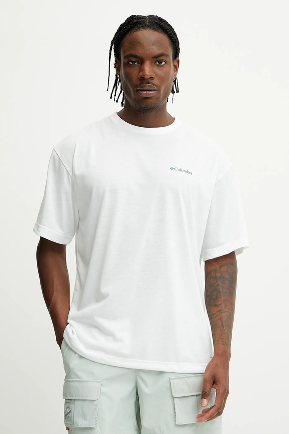 Columbia t-shirt sportowy Cedar Trail regular biały 2120381